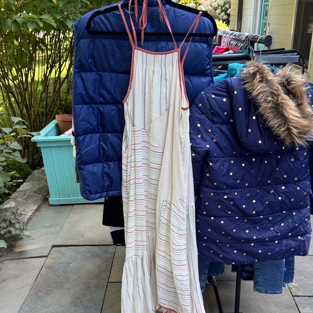 Striped White Maxi Dress